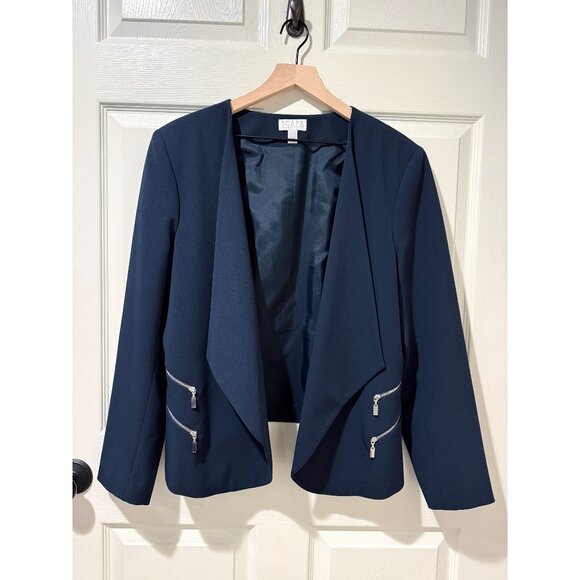 NWOT SCAPA Lauren Perre Navy Jacket Blazer Zippered Women 16 Career Canada - Picture 1 of 12